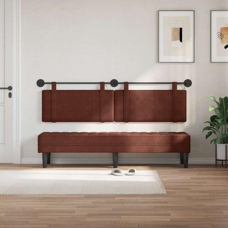Vidaxl hangend hoofdbord glanzend bruin antiek pu