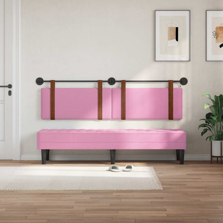 Vidaxl hangend hoofdbord met led-verlichting roze antiek pu