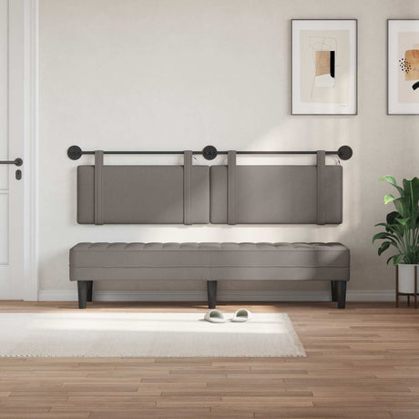 Vidaxl hangend hoofdbord taupe stof