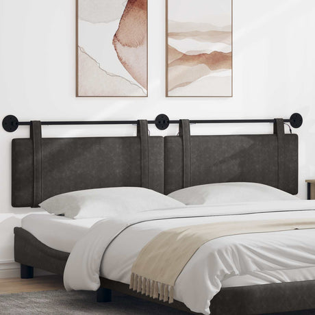 Vidaxl hangend hoofdbord zwart antiek pu