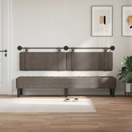 Vidaxl hangend hoofdbord grijs antiek pu