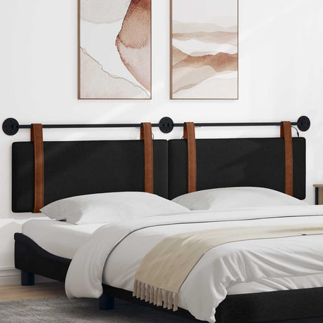 Vidaxl hangend hoofdbord met led-verlichting zwart antiek pu