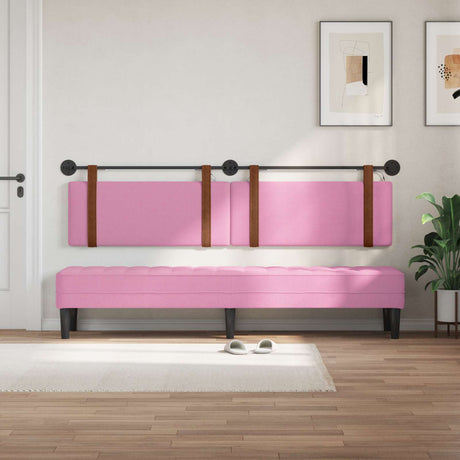Vidaxl hangend hoofdbord met led-verlichting roze antiek pu