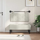 Vidaxl hangend hoofdbord met led-verlichting crèmekleurig fluweel