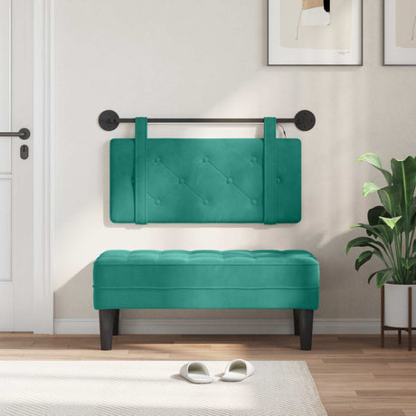 Vidaxl hangend hoofdbord met led-verlichting turquoise fluweel