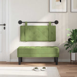 Vidaxl hangend hoofdbord met led-verlichting lichtgroen fluweel