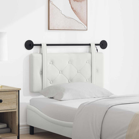 Vidaxl hangend hoofdbord met led-verlichting wit kunstleer