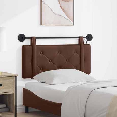 Vidaxl hangend hoofdbord met led-verlichting bruin kunstleer