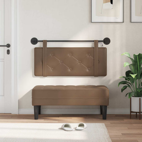 Vidaxl hangend hoofdbord met led-verlichting cappuccino kunstleer