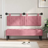 Vidaxl hangend hoofdbord met led-verlichting roze fluweel