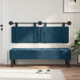 Vidaxl hangend hoofdbord met led-verlichting blauw fluweel