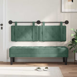 Vidaxl hangend hoofdbord met led-verlichting zeegroen fluweel