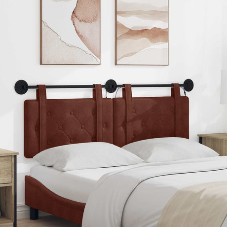Vidaxl hangend hoofdbord glanzend bruin antiek pu
