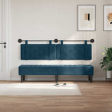 Vidaxl hangend hoofdbord met led-verlichting blauw fluweel