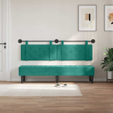 Vidaxl hangend hoofdbord met led-verlichting turquoise fluweel