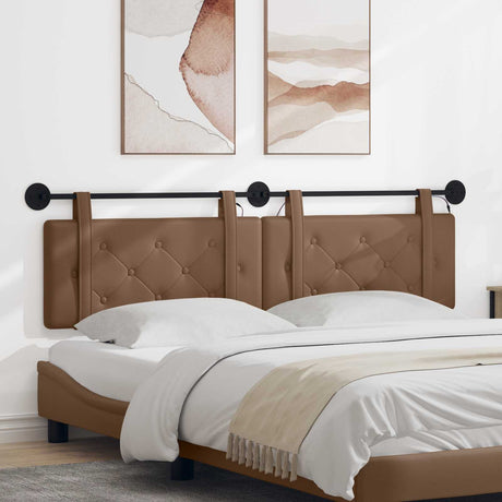 Vidaxl hangend hoofdbord met led-verlichting cappuccino kunstleer