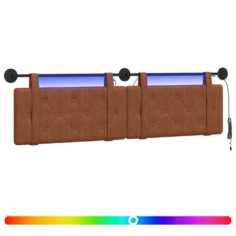 Vidaxl hangend hoofdbord bruin antiek pu