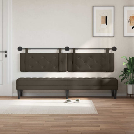 Vidaxl hangend hoofdbord met led-verlichting grijs kunstleer