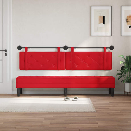Vidaxl hangend hoofdbord met led-verlichting rood kunstleer