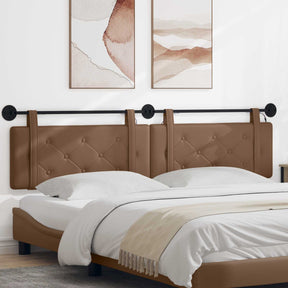 Vidaxl hangend hoofdbord met led-verlichting cappuccino kunstleer