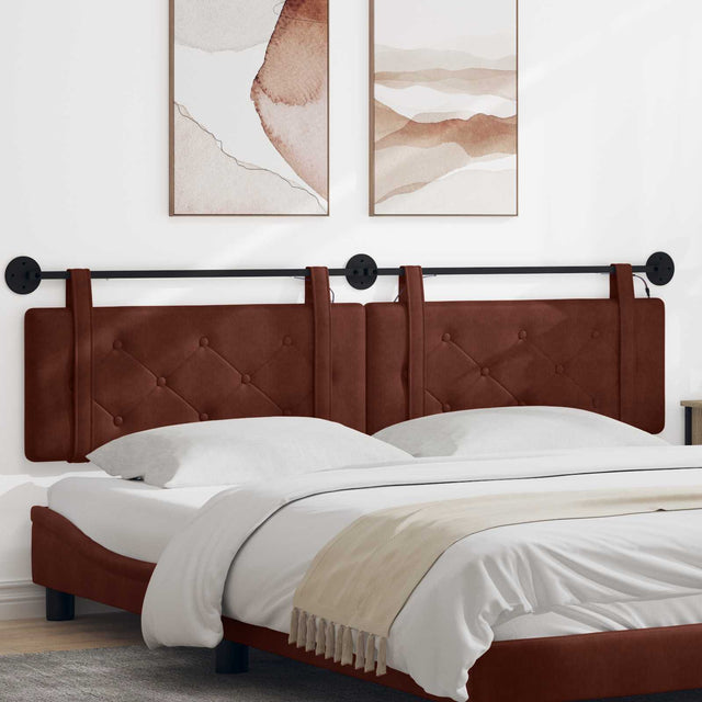 Vidaxl hangend hoofdbord glanzend bruin antiek pu
