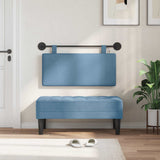 Vidaxl hangend hoofdbord blauw katoen stof