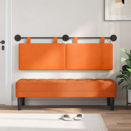 Vidaxl hangend hoofdbord oranje katoen stof