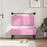 Vidaxl hangend hoofdbord met led-verlichting roze stof