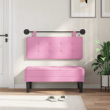 Vidaxl hangend hoofdbord met led-verlichting roze stof