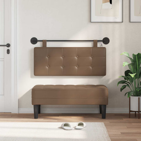 Vidaxl hangend hoofdbord met led-verlichting cappuccino kunstleer