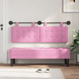 Vidaxl hangend hoofdbord met led-verlichting roze stof