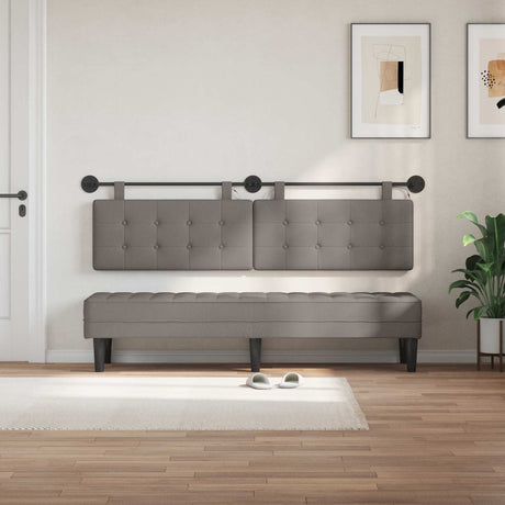 Vidaxl hangend hoofdbord taupe stof