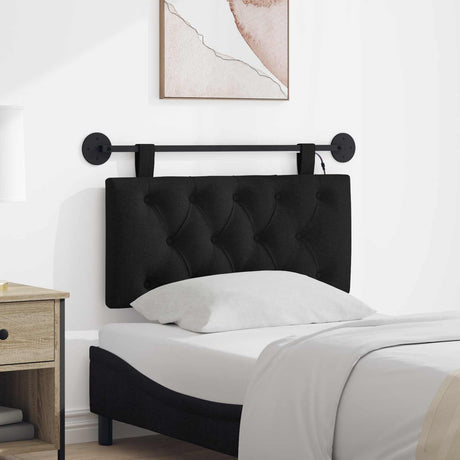 Vidaxl hangend hoofdbord met led-verlichting zwart stof