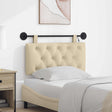 Vidaxl hangend hoofdbord met led-verlichting crèmekleurig stof