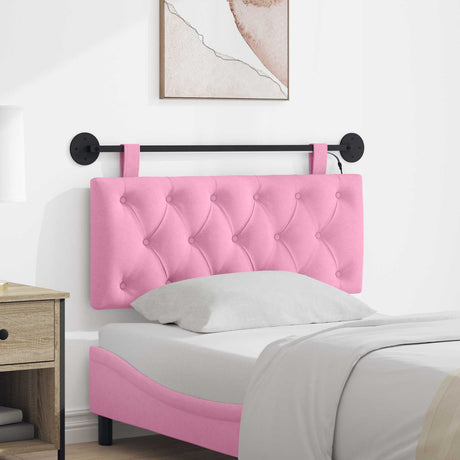 Vidaxl hangend hoofdbord met led-verlichting roze stof