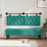 Vidaxl hangend hoofdbord turquoise fluweel