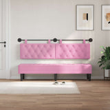 Vidaxl hangend hoofdbord met led-verlichting roze stof