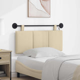 Vidaxl hangend hoofdbord met led-verlichting crèmekleurig stof