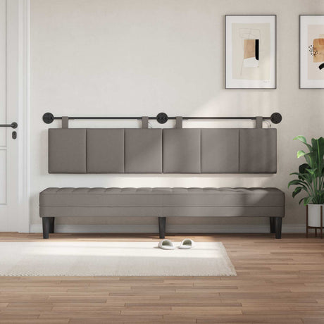 Vidaxl hangend hoofdbord taupe fluweel