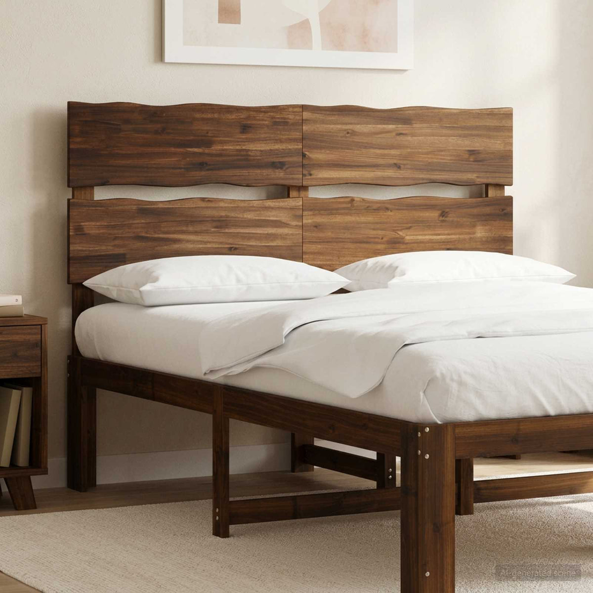 Vidaxl live edge hoofdbord rostock donkerbruin 160 cm