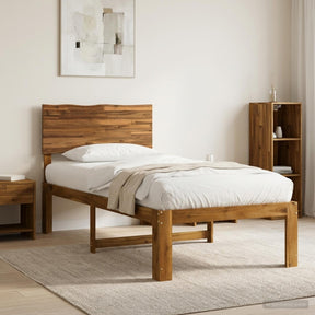 Vidaxl eenpersoonsbed met hoofdbord rostock naturel 80 x 200 cm