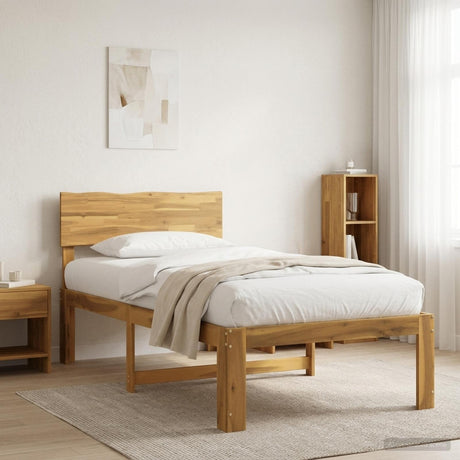 Vidaxl eenpersoonsbed met hoofdbord rostock wit 75 x 190 cm