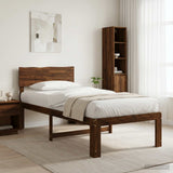Vidaxl eenpersoonsbed met hoofdbord rostock donkerbruin 90 x 190 cm