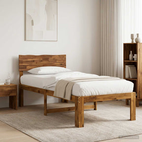 Vidaxl eenpersoonsbed met hoofdbord rostock naturel 90 x 190 cm