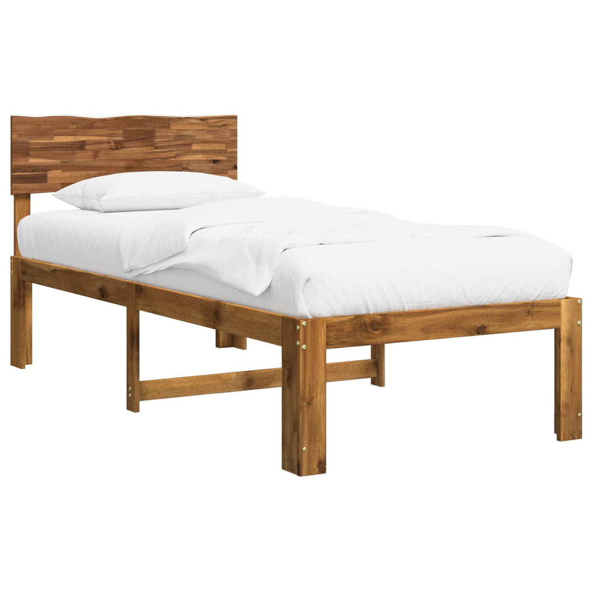 Vidaxl eenpersoonsbed met hoofdbord rostock naturel 90 x 190 cm