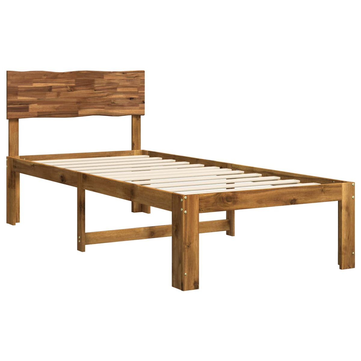 Vidaxl eenpersoonsbed met hoofdbord rostock naturel 90 x 190 cm