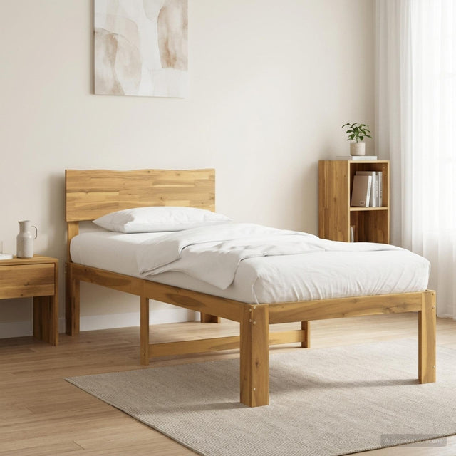 Vidaxl eenpersoonsbed met hoofdbord rostock wit 80 x 200 cm