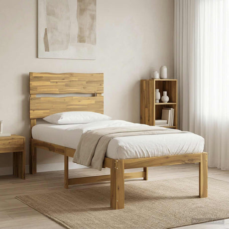 Vidaxl eenpersoonsbed met hoofdbord rostock wit 90 x 200 cm