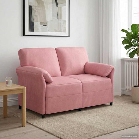 Vidaxl 2-zits sofa roze 138 x 83 x 95 cm fluweel