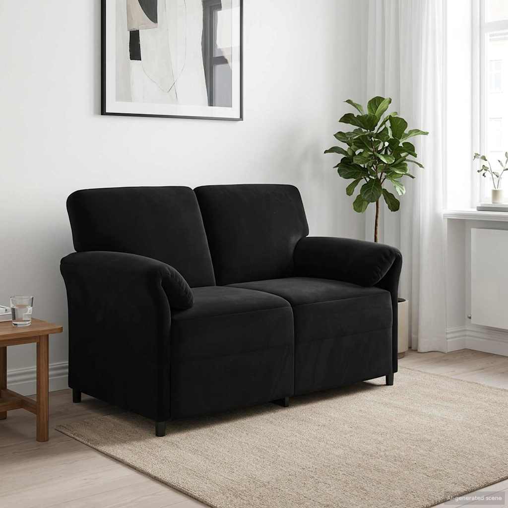 Vidaxl 2-zits sofa zwart 138 x 83 x 95 cm fluweel